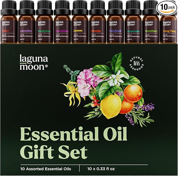 Essential Oils Set - Top 10 Gift Set Blends for Fragrance, Diffusers, Humidifiers, Aromatherapy, Cars & Home Products, Room Sprays, Candle Making, Yoga - Fragrance Oils for Botanical Fresheners Making