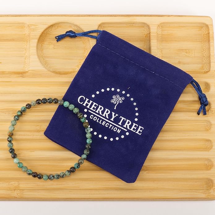 Cherry Tree Collection - Small, Medium, Large Sizes - Gemstone Beaded Bracelets For Women and Men - 4mm Round Beads
