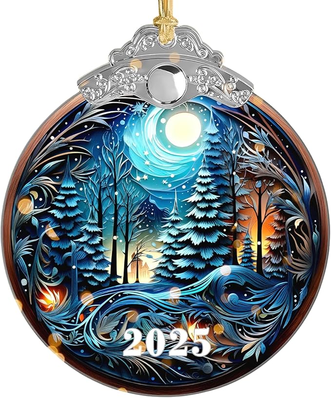 Christmas Tree Acrylic Ornament, Christmas Ornaments 2025, Christmas Ornament, Tree Ornaments, White Elephant Gifts for Adults, Gag Gifts Funny Adult, Christmas Decor (Christmas in The Forest)