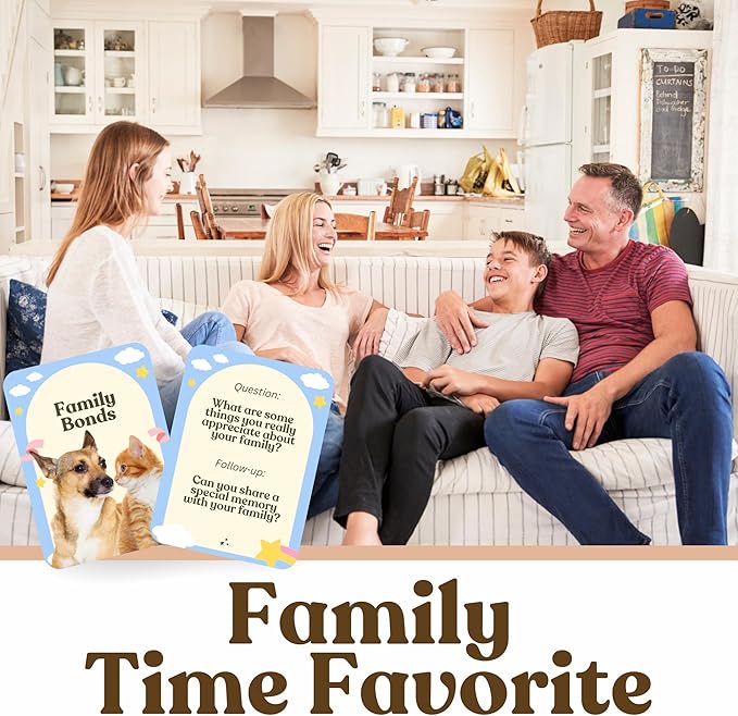 CATCHYOURDREAMS Pawsitive Talk - 50 Mindfulness Converstion Starter Cards for Kids Children and Parents - Meaningful Conversations on Emotions and Wellness Autism Learning