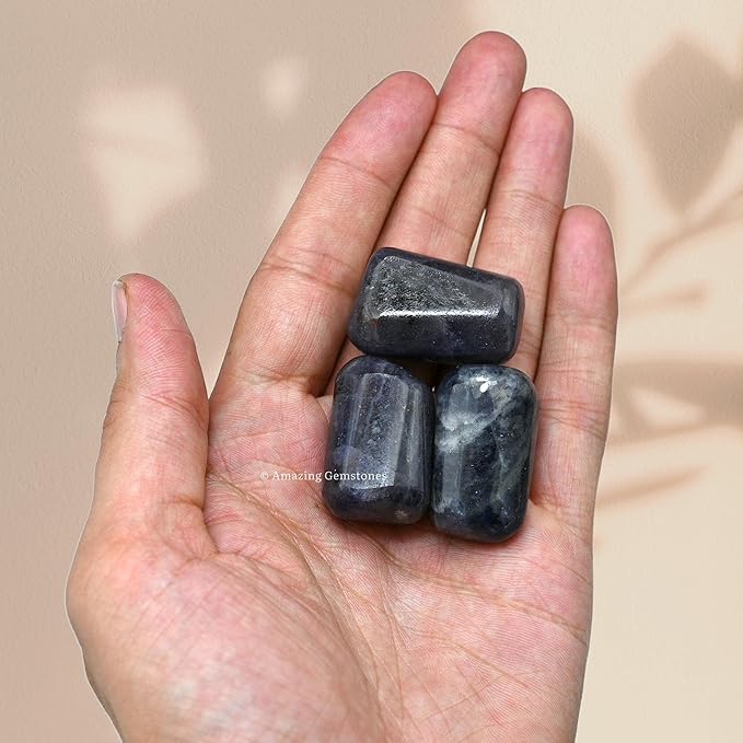 Amazing Gemstone Iolite Crystals and Healing Stones Tumbled - 1000+ Carats Iolite Stone Gem Stones, Natural Healing Stones for Energy Balance, Stress Relief - Premium Polished Gems Rocks