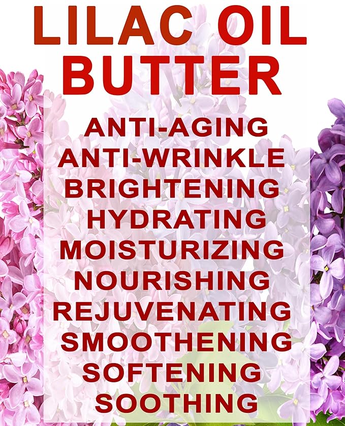 Botanical Beauty LILAC OIL BUTTER 100% Natural Lilac Essential Oil in Shea Nut Butter for FACE, SKIN, BODY, HAIR, NAILS. Beauty Skin Moisturizer Oil Butter (8 Fl Oz)