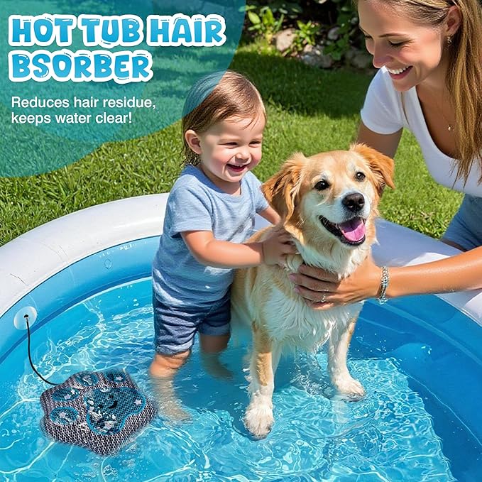 Hot-Tub-Scum-Absorber Paw Spa-Sponge-Oil-Absorbing-Sponge Reusable-Scum-Bug-Hot-Tub-Floating-Sponge-Remover Skimmer-Songe-Absorber Keep Water Cleaner Hot-Tub-Accessories Swimming Pool Cleaning