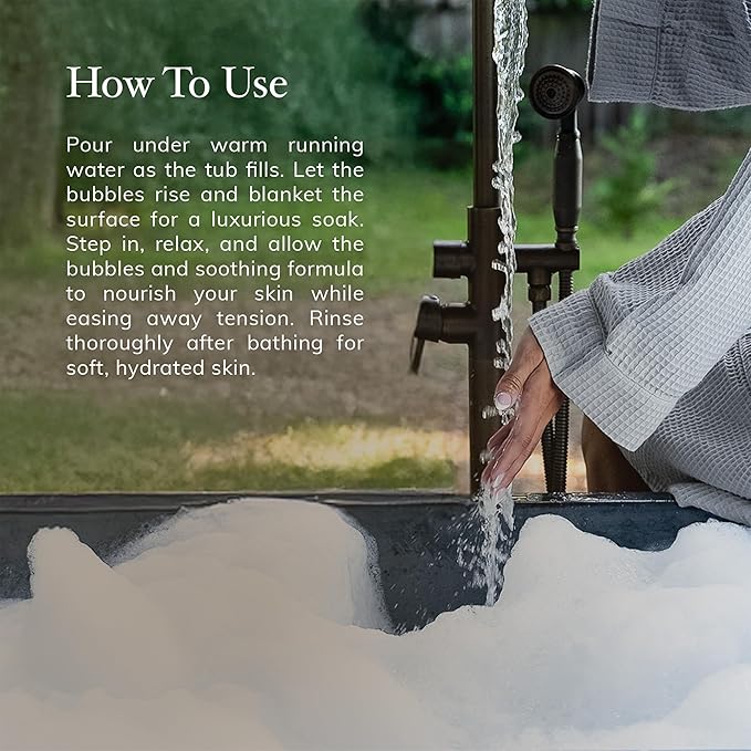 Deep Steep Magnesium Bubble Bath, 15.6 oz – Foaming Soak with Magnesium, Coconut Oil, Aloe, Vitamin C, Shea Butter & Argan Oil – Vegan, Clean Beauty for Stress & Sleep (Lavender Chamomile)