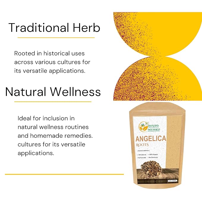 Herbs Botanica Angelica Root Loose Cut and Sifted Angel of Herbs Angelica Archangelica Angelica Herb for Herbal Tea, Baking Add to Tea Blends 3.5 oz