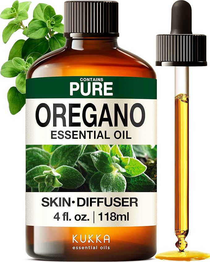 KUKKA Oregano Essential Oils - 4 Fl Oz - for Hair, Skin, Diffuser, Aromatherapy & DIY Soap Making Scent