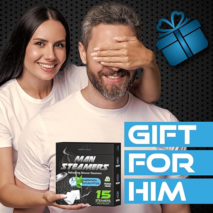 Shower Steamers for Men 15 Pack Menthol Aromatherapy Shower Steamers, Strong Scent, Long Lasting, Premium Essential Oils, Gifts for Men Relaxation and Sinus Relief