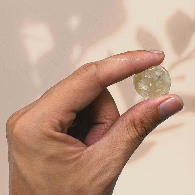 Amazing Gemstone Citrine Crystals and Healing Stones Tumbled - 1 oz Citrine Stone Gem Stones, Natural Healing Stones for Energy Balance, Stress Relief - Premium Polished Gems Rocks for Meditation