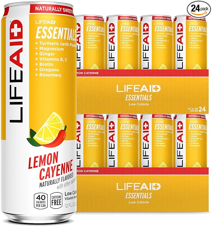 LIFEAID Vitality Blend, Daily Vitamins, Healthy Soda Replacement, 100% Clean, Vegan, GF cans, 12 Fl Oz (Pack of 24)