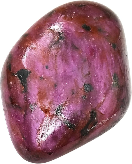 Amazing Gemstone Ruby Crystals and Healing Stones Tumbled, 1 Oz Ruby Stone Gem Stones, Natural Healing Stones for Energy Balance, Stress Relief - Polished Gems Rocks
