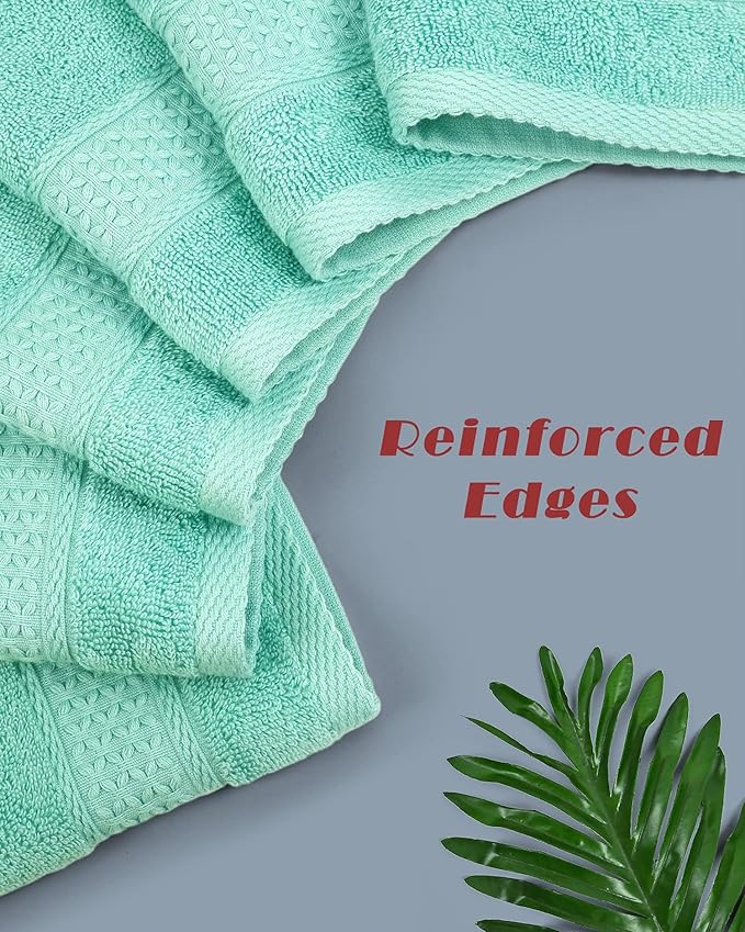 Cleanbear Washcloths for Your Body 100% Cotton Facecloths Extra Soft Bathroom Washcloths - 13 by 13 Inches (Teal)