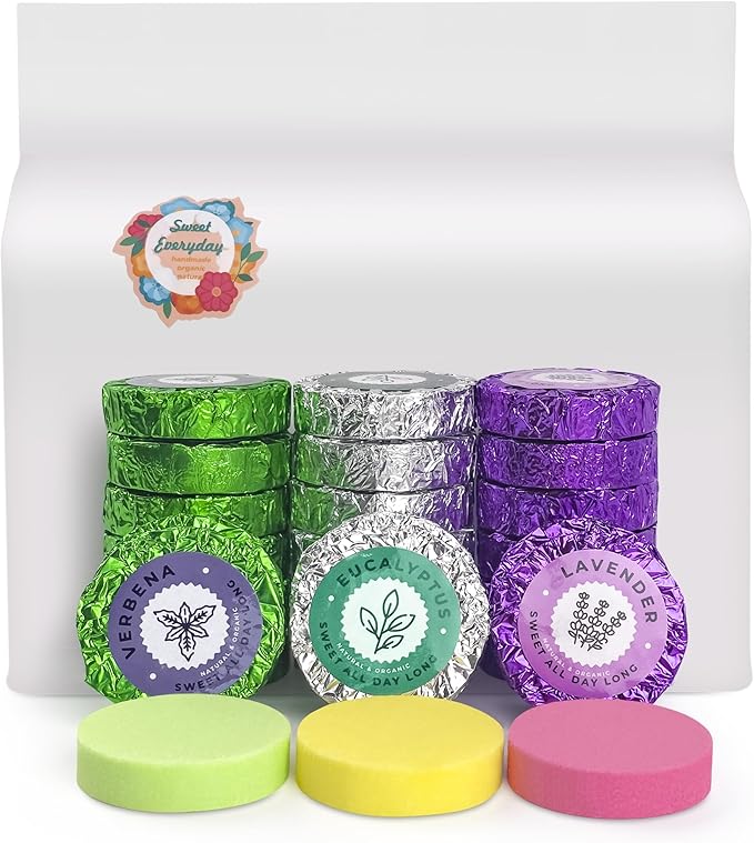 Shower Steamers Multi-Quantity Packed (45PCS) Women/Men Gift Set–Lavender, Verbena, Eucalyptus Aromatic Shower Bombs, Individually Wrapped Tablets for Mother's Day & Anniversaries