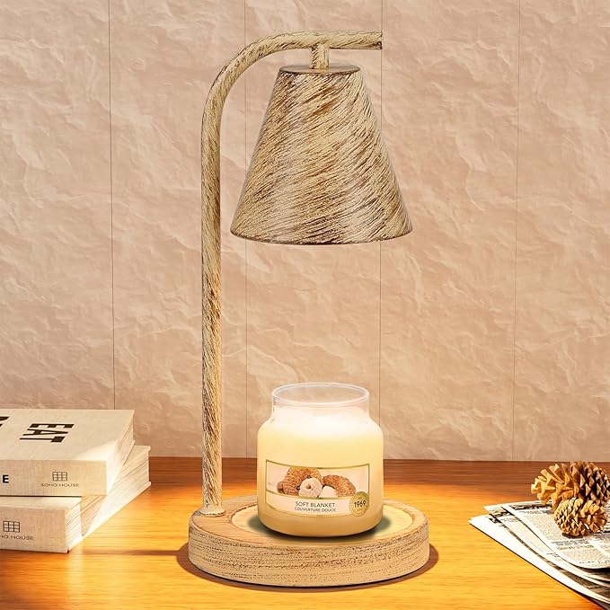 Candle Warmer Lamp with Timer - Electric Dimmer Wax Lamp for Small Jar Scented Wax Melts - Includes 2 Bulbs for Home Decor