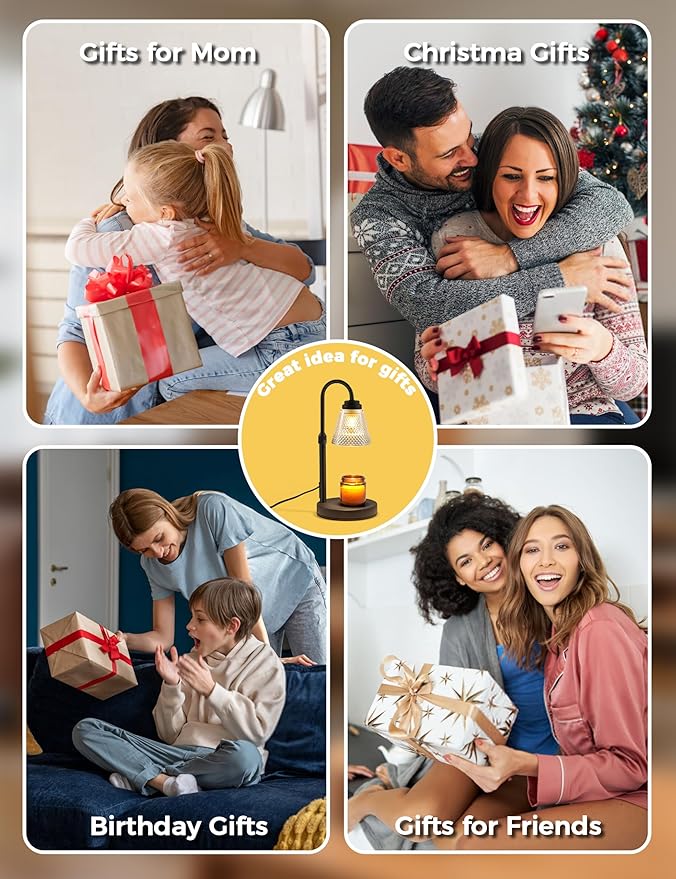 Candle Warmer Lamp with Timer Dimmer, Birthday Gifts for Mom Women Friend Sister, House Warming Gifts, Wax Melt Warmer, Office Apartment Dorm Room Home Decor