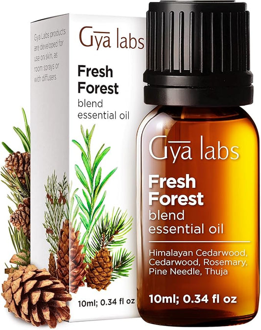 Gya Labs Fresh Forest Essential Oil Blend for Diffuser - Fresh Forest Oil for Aromatherapy, Candle & DIY - 100% Pure Natural Ingredients of Rosemary, Pine Needle, Cedarwood & Thuja(0.34 Fl Oz)