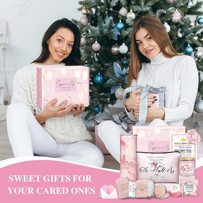 Gifts for Women,Birthday Gifts for Women Friendship,Spa Gifts Basket with Wine Tumbler,Gift Set for Women,Self Care Gift Idea for Mom,Her,Female Friend,Sister,Wife,Unique Gifts for Women