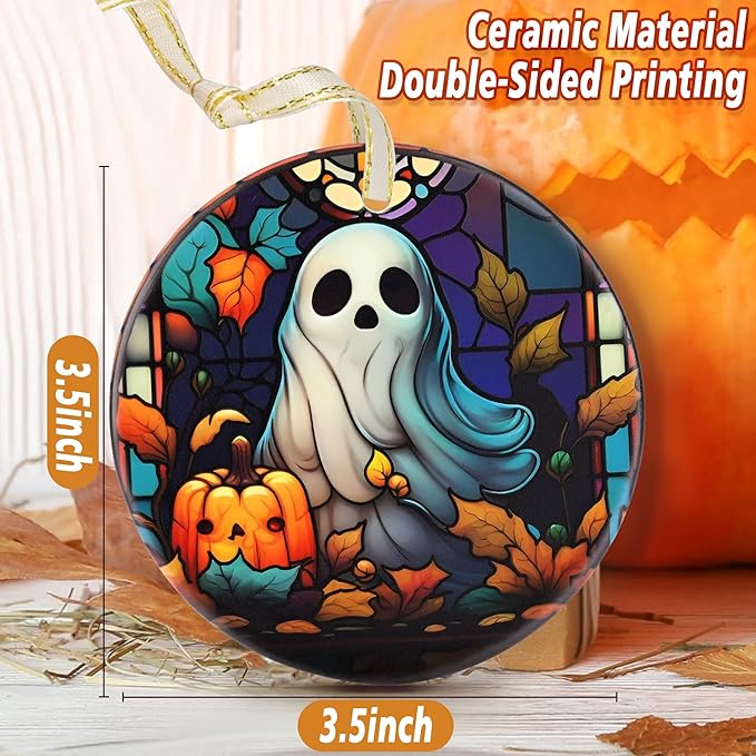 Christmas 2025 Ornaments, Christmas Ornament Gift, Holiday Keepsake, Stocking Stuffers, Gift Ideas - Ghost with Pumpkin