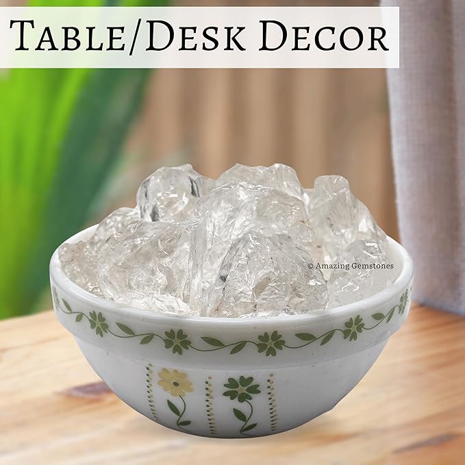 Amazing Gemstone 2 Pieces Premium Grade Clear Quartz Raw Crystals and Healing Stones, Natural Rocks for Tumbling and DIY Raw Stones and Crystals