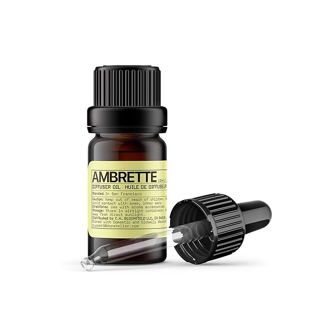 Ambrette Diffuser Oil, Niche Scent Soft and Fresh, Pear,Apple, Lemon, White Musk,Ambrette Seeds Essential Oil Blend for Ultrasonic Diffuser Scent Projects(.33 oz/10 ml)…