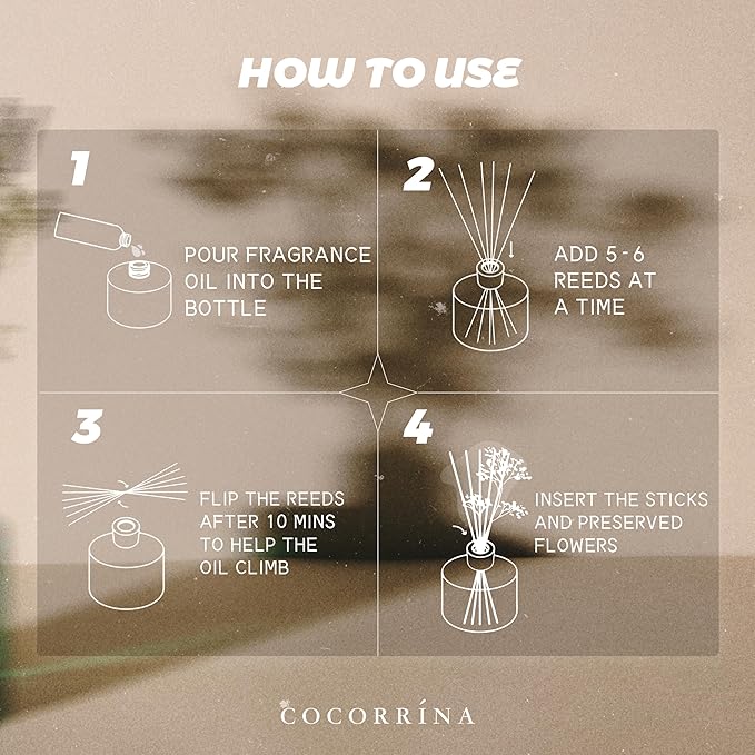 Cocorrína Reed Diffuser Refill - Clean Linen 6.7 oz. Scented Oil for Reed Diffuser Home Fragrance for Bedroom, Bathroom Home Decor