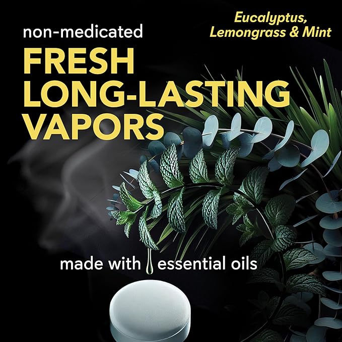 Sinucleanse Vapor Shower Steamers, All Natural Lemongrass, Eucalyptus & Mint Aromatherapy, 12 Extra Large Vapor Shower Tablets, Relaxation and Spa Gifts for Women and Men, Made in USA