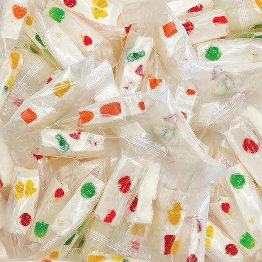 Jujube Nougat Candy with Fruit Jelly Pieces 12-Ounce Pack, Individually Wrapped (About 35 Count) - Soft and Chewy