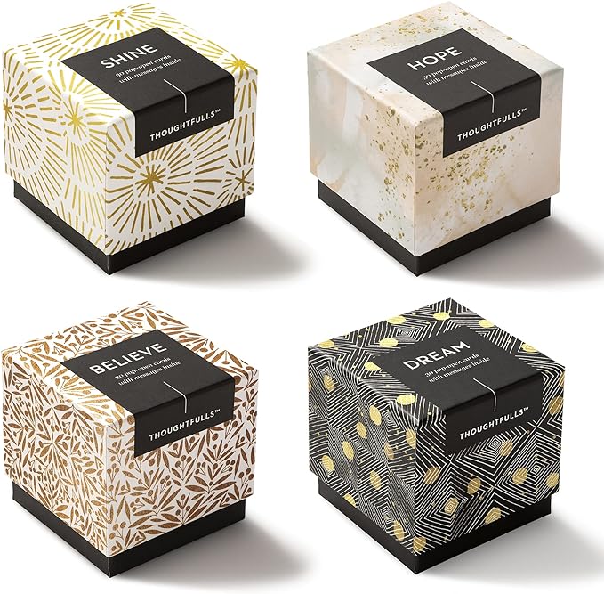 Compendium ThoughtFulls Pop-Open Cards — 4-Pack of Shine, Hope, Believe, Dream — 120 Pop-Open Cards, Each with a Different Message Inside