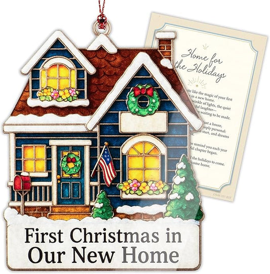 New Home Ornament 2025-New House Gift Ideas-Housewarming Gifts New Home-Xmas Ornament for Tree-Wooden Christmas Ornaments-White Elephant Gifts-Xmas Tree Decoration RUSATEN ONM-527-RST-NewCRM