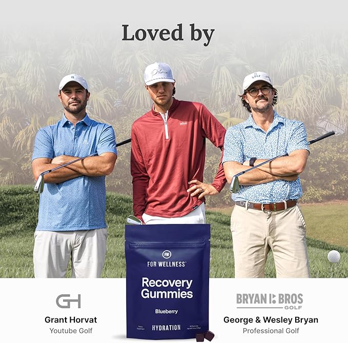 For Wellness Recovery Gummies Hydrate | Blueberry Electrolyte & Antioxidant Supplements for Hydration, Energy & Post-Workout Performance | Vegan, Non-GMO, 30 Count