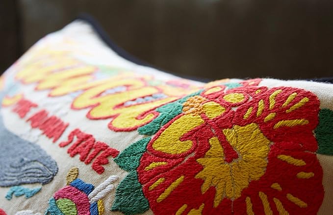 Catstudio Hawaiian Isles Embroidered Decorative Throw Pillow