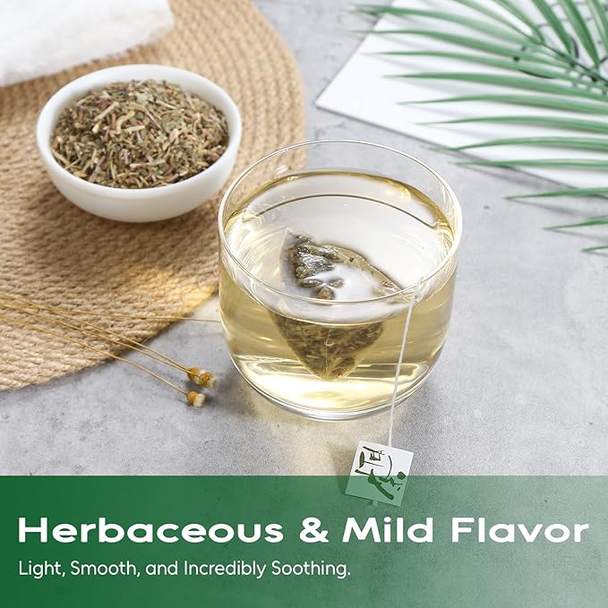 FullChea -Gotu Kola Tea, 50 Teabags - Premium Dried Gotu Kola Leaves - Natural Herbal Tea With Antioxidants & Minerals - Non-GMO - Caffeine-Free - Support Focus