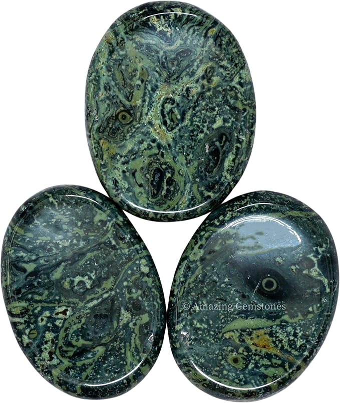 Amazing Gemstone Kambaba Jasper Worry Stone, Healing Crystals - Piedra Crystal Fidget for Gift, Meditation, Calming, Relaxation, Stress Relief