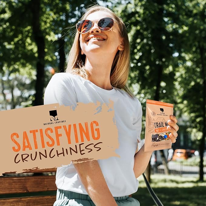 Natural Cravings Trail Mix Snack Dried Fruit Mix & Nuts Mix with Chocolate Chips, Peanuts, Cranberries, Raisins, Walnuts, Tropical Fruits (12 Pack, Nut & Chocolate Mix)