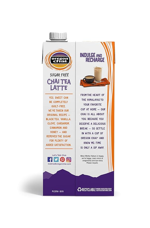 Oregon Chai Sugar Free Chai Concentrate, 32 Fluid Ounce (Pack of 1)