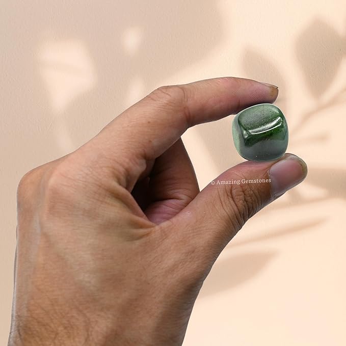 Amazing Gemstone Dark Green Aventurine Crystals and Healing Stones Tumbled - 1000+ Carats Dark Green Aventurine Stone, Healing Stones for Energy Balance, Premium Polished Gems Rocks for Meditation