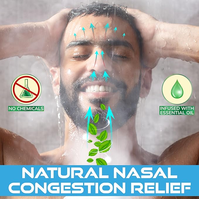 Shower Steamers for Men 15 Pack Menthol Aromatherapy Shower Steamers, Strong Scent, Long Lasting, Premium Essential Oils, Gifts for Men Relaxation and Sinus Relief