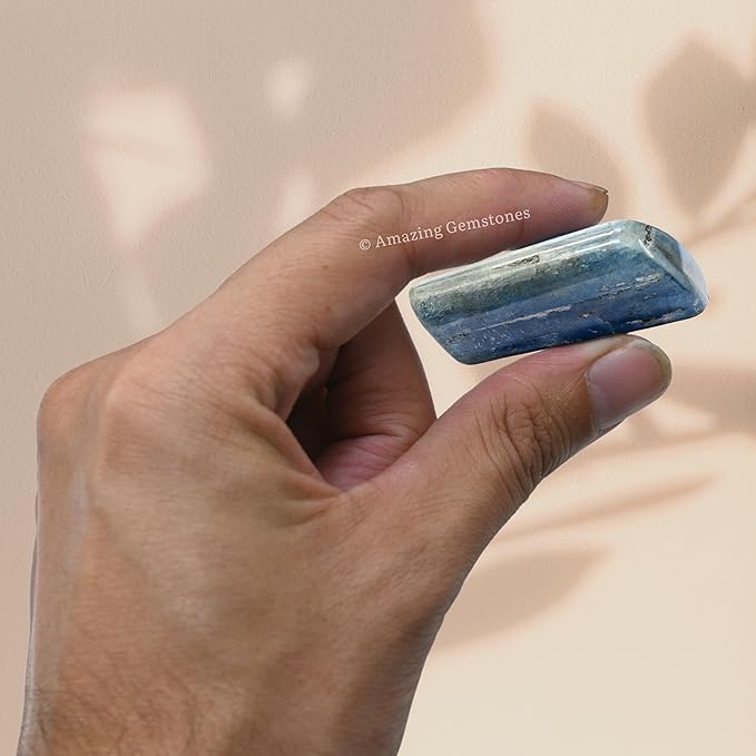 Amazing Gemstone Kyanite Crystals and Healing Stones Tumbled - 1 oz Kyanite Stone Gem Stones, Natural Healing Stones for Energy Balance, Stress Relief - Premium Polished Gems Rocks for Meditation