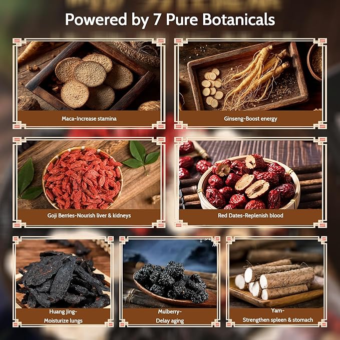 Ginseng Five Treasures Tea Kidney Tea, Ginseng Six Treasure Tea Bags, Natural Kidney Cleanse Tea Bags for Women & Men, 7 Precious Ingredients Formula (1Pack/25Bags)