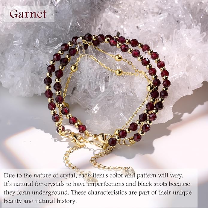 Farfume Crystal Bracelet Beaded Bracelets for Women 4mm Natural Stone Beads Gemstone Handmade Anxiety Jewelry Gifts