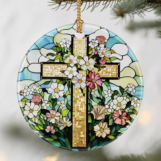 Christian Cross Ornaments, Christmas Ornaments: Christmas Tree Decorations, Easter Faith Cross Decor, Stocking Stuffers, Gift Ideas, Xmas Gift, Religious Gifts & Christian Gifts