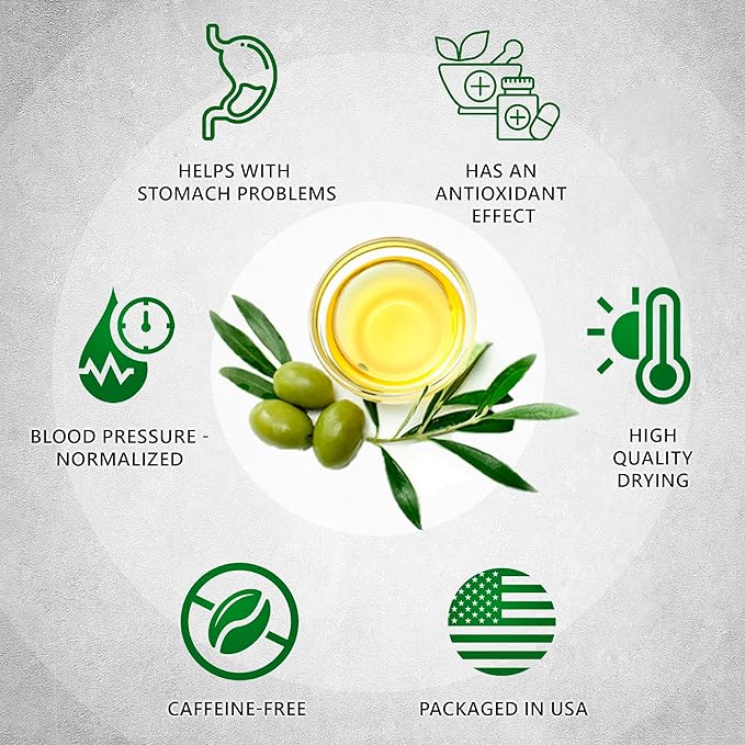 Olive Leaf Tea Bags – 200 Bags (Premium Dried Olive Leaf Tea - 200 Count), Natural Extract Caffeine-Free Herbal Tea for Health & Immune Support