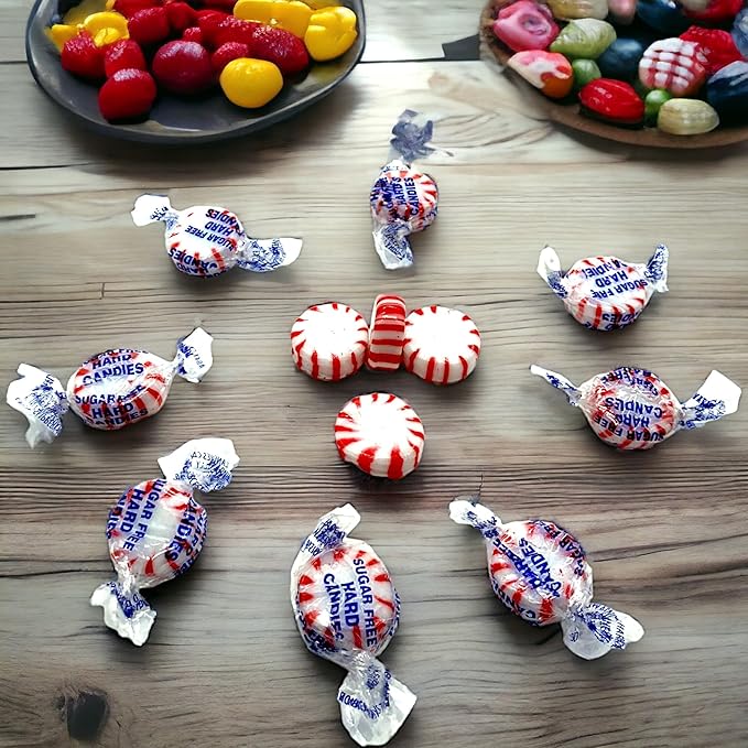 Sugar Free Peppermint Starlight Gourmet Hard Candy - Keto Friendly, 1.5 lbs Cool Refreshing Mints Individually Wrapped - Ideal Diabetic Candy, Gluten Free(24 oz)