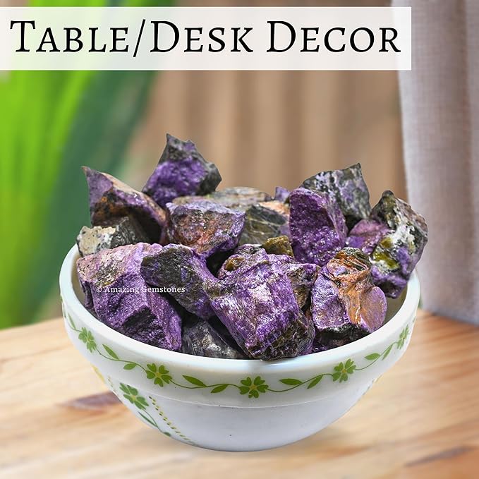 Amazing Gemstone 2 Pieces Stichtite Raw Crystals and Healing Stones, Natural Rocks for Tumbling and DIY Raw Stones and Crystals