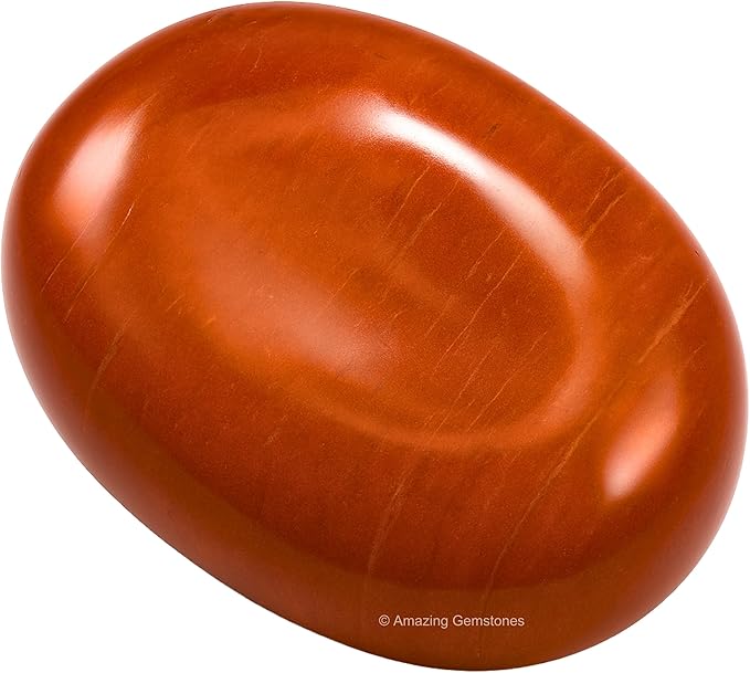 Amazing Gemstone Red Jasper Crystals and Healing Stones - Large Palm Stone Crystals Piedra - Crystal for Good Luck, Balanced Positive Energy, Meditation - Unique Stocking Stuffers and Gifts for Women