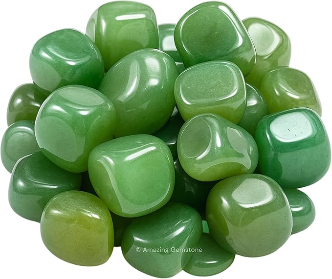 Amazing Gemstone Green Aventurine Crystals and Healing Stones Tumbled - 1000+ Carats Green Aventurine Stone, Healing Stones for Energy Balance, Stress Relief - Premium Polished Gems for Meditation