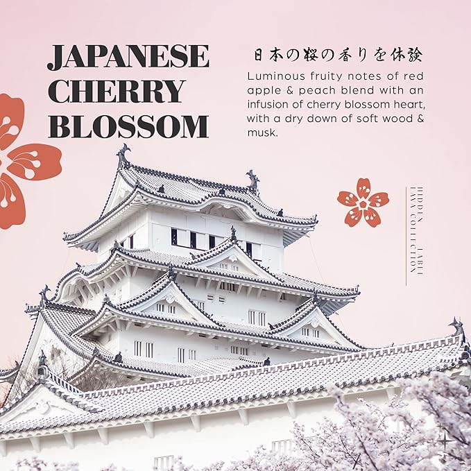 Hidden Label Scented Soy Candles, Large Candle 12oz Japanese Cherry Blossom Ceramic Jar Lava Collection, Gorgeous Gifts for Birthday Thanksgiving Christmas