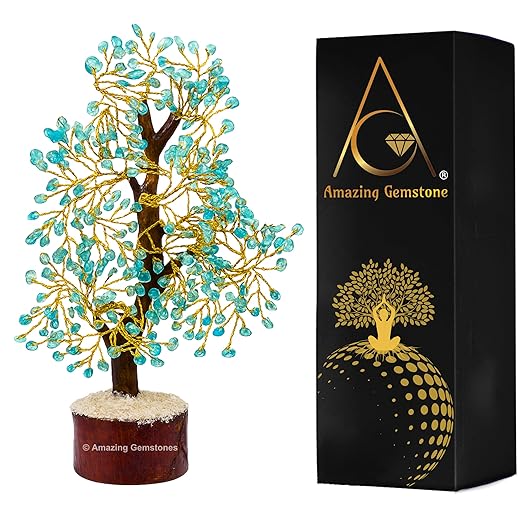 Amazing Gemstone Crystals and Healing Stones Birthday Gifts for Women - Apatite Crystal Tree of Life Home Decor Stocking Stuffers, Bookshelf, Room, Meditation Gift for Mom Dad, Unique Birthday Gifts