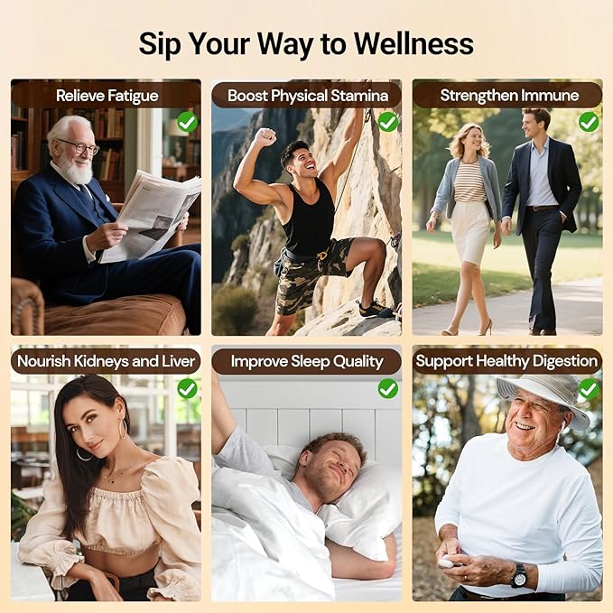 Ginseng Ten Treasure Tea, Natural Chinese Herbal Kidney Cleanse Detox Tea Support Liver & Kidneys Health for Men Women, No Additives, Caffeine Free, 10 Premium Ingredients Blend（50 Bags/2 Pack)