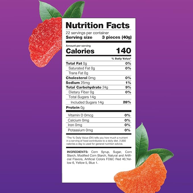 Fruit Slices - 2 Pound Bulk Pack (About 65 Count) - Jelly Candy - Assorted Flavors - Unwrapped Sugar-Dusted Sweets