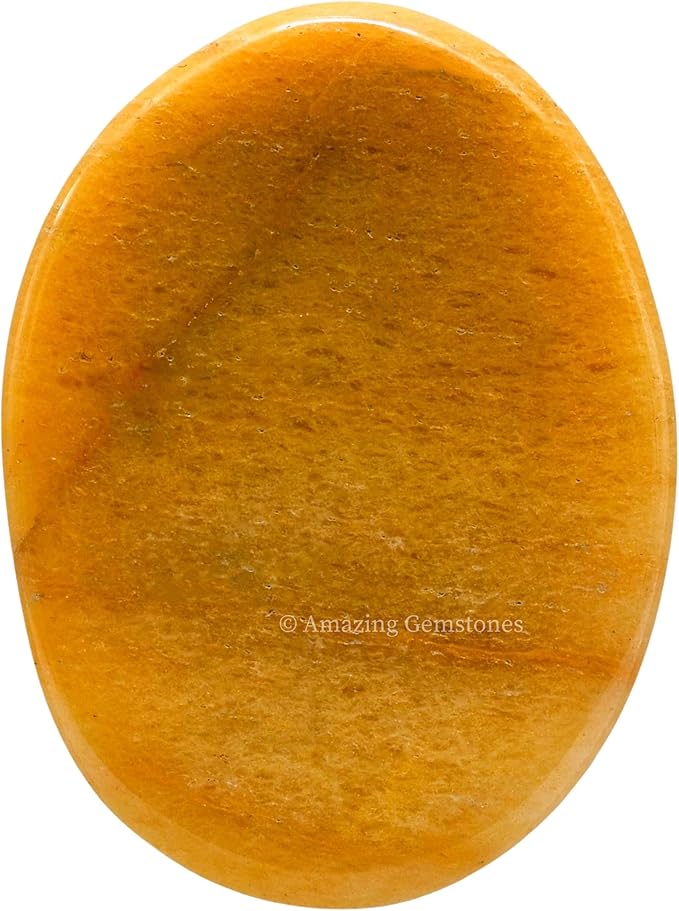 Amazing Gemstone Yellow Jasper Worry Stone Crystals and Healing Stones - Worry Stones for Stress Relief Gifts - Piedra Crystal Fidget for Meditation - Unique Stocking Stuffers and Birthday Gifts